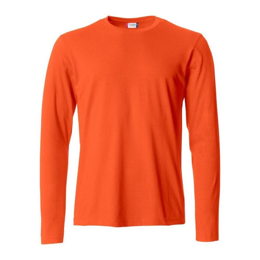 Clique Mens Basic Long-Sleeved T-Shirt / Blood Orange